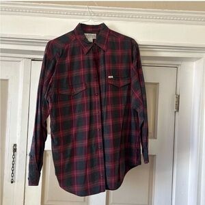 Roundtree & Yorke Outfitters Men's Red Plaid Long Sleeve Flannel Shirt Size L